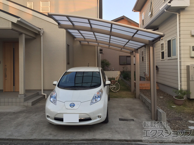 大分県大分市のLIXIL リクシル（トステム）のカーポート カーブポートシグマIII 延長 積雪〜20cm対応 施工例