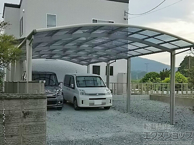 三重県松阪市ののカーポート プレシオスポート ワイド 縦連棟 積雪〜20cm対応 施工例