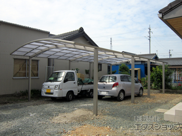 愛知県豊橋市ののカーポート プレシオスポート ワイド 縦連棟 積雪〜20cm対応 施工例