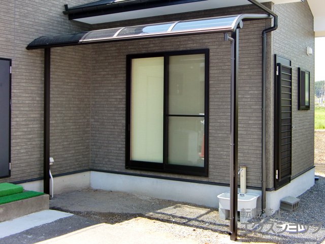 福島県いわき市ののテラス屋根 プレシオステラス R型 テラスタイプ 単体 積雪〜20cm対応 施工例