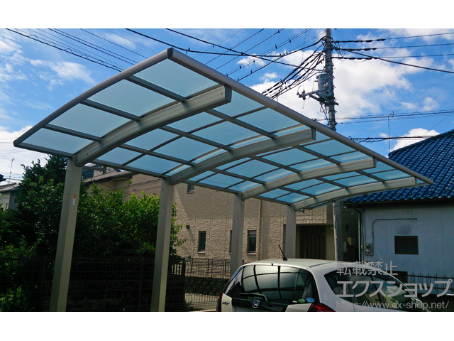 埼玉県川越市ののカーポート レイナポートグラン50 延長 積雪50cm対応+着脱式サポート 標準・ハイルーフ兼用 施工例