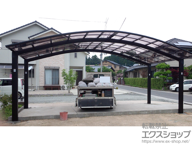 佐賀県嬉野市のLIXIL リクシル（トステム）のカーポート リベルポートシグマIII 3台用 積雪〜20cm対応 施工例