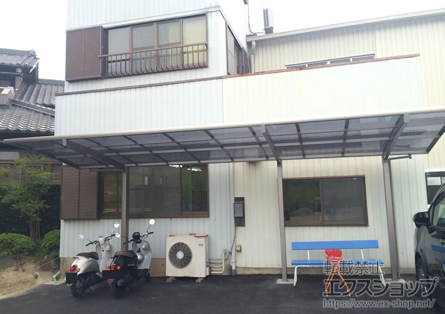 愛知県西尾市のLIXIL リクシル（トステム）のカーポート カーブポートシグマIII ミニ 延長 積雪〜20cm対応 施工例