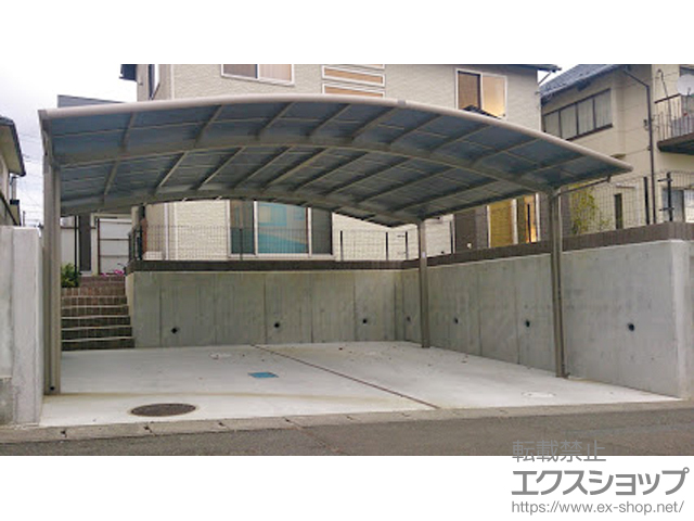 宮城県仙台市のLIXIL リクシル（トステム）のカーポート カーブポートシグマIII ワイド 積雪〜20cm対応 施工例