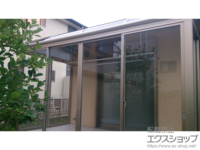 福島県いわき市ののテラス囲い・サンルーム サンフィール? R型  床納まり ランマなし 積雪〜20cm対応 施工例