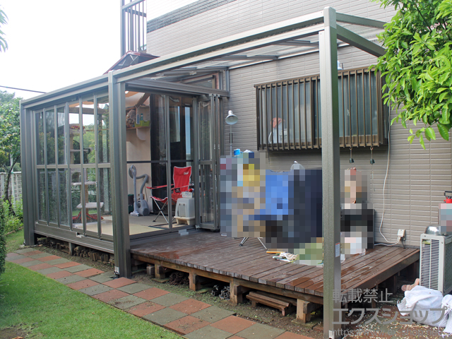 神奈川県小田原市ののテラス屋根 フィリアII テラスタイプ 積雪〜20cm対応 施工例