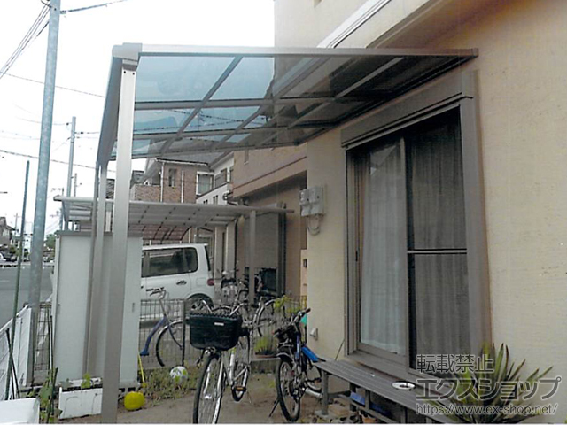 奈良県天理市のLIXIL リクシル（トステム）のテラス屋根 ライザーテラスII F型 テラスタイプ 単体 積雪〜20cm対応 施工例