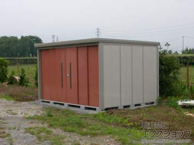 長野県塩尻市のの物置・屋外倉庫 Mr.ストックマンダンディ 一般型 背面棚タイプ 3600×2622×2110 施工例