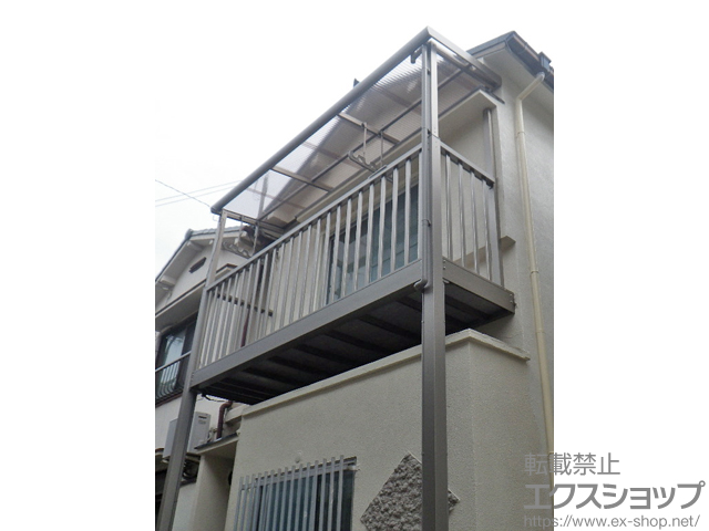 兵庫県明石市のLIXIL リクシル（トステム）のバルコニー ビューステージHスタイル 縦太格子 単体 柱建て式 施工例