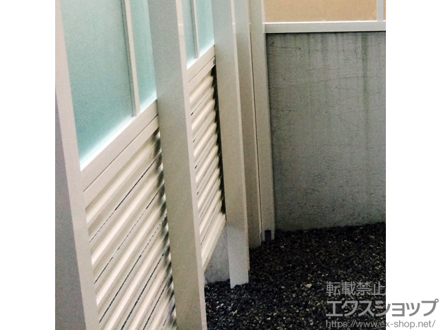 岡山県岡山市ののフェンス・柵 プレスタフェンス8型 フリーポールタイプ 多段柱施工 施工例