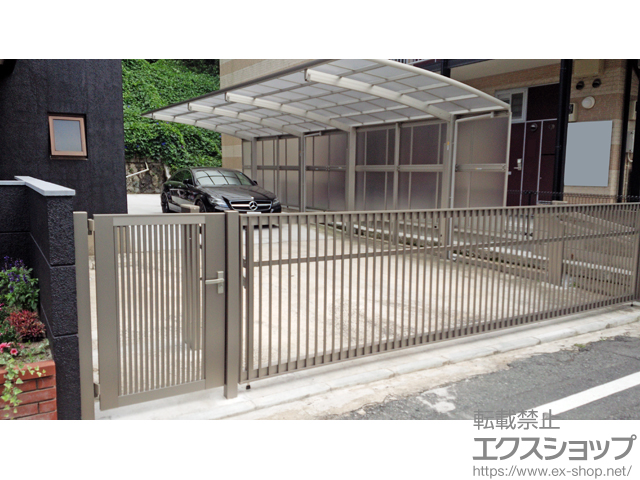 福岡県北九州市ののカーゲート ワイドオーバードアS2型 電動式 施工例