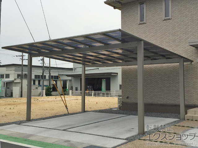 滋賀県草津市ののカーポート エフルージュ ツイン 積雪〜20cm対応 施工例