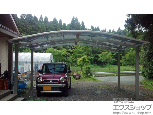 熊本県阿蘇市ののカーポート プレシオスポート ワイド 積雪〜20cm対応 施工例