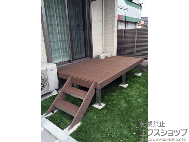 静岡県焼津市ののウッドデッキ リウッドデッキ 200＋リウッドステップ5型 Sタイプ(2段) 施工例