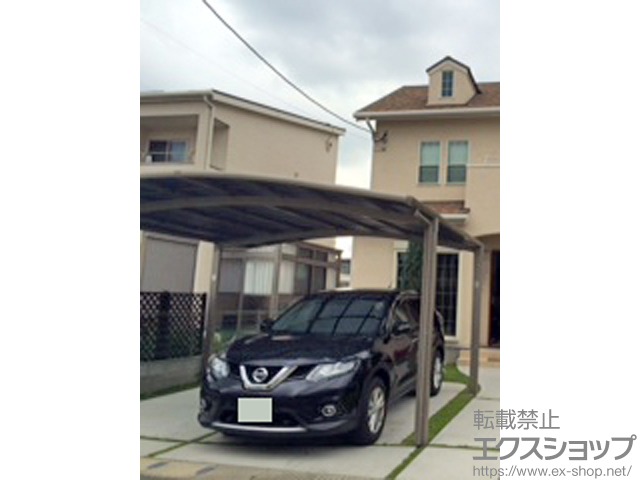 福岡県大野城市のLIXIL リクシル（トステム）のカーポート カーブポートシグマIII ワイド 積雪〜20cm対応 施工例