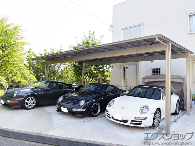 神奈川県横浜市ののカーポート アーキデュオ ワイド 3台用 施工例