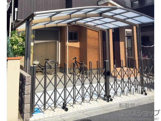 大阪府大東市のLIXIL リクシル（トステム）のカーポート カーブポートシグマIII 積雪〜20cm対応 ※M合掌連結用 施工例