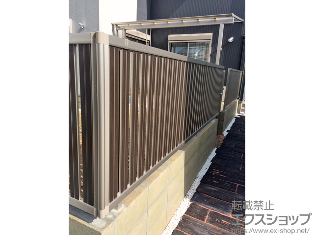 宮崎県延岡市ののフェンス・柵 ルシアスフェンスF03型 自由柱 施工例