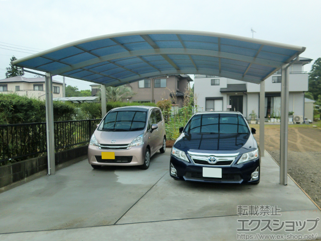 千葉県茂原市ののカーポート レイナツインポートグラン　積雪〜20cm対応＋屋根ふき材補強部品（2セット） 施工例