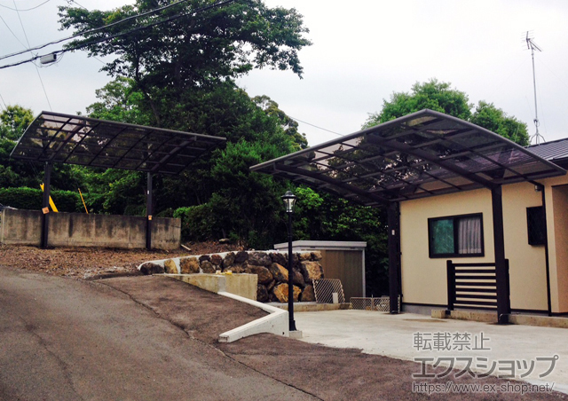 静岡県富士宮市のLIXIL リクシル（トステム）のカーポート カーブポートシグマIII 積雪〜20cm対応 施工例