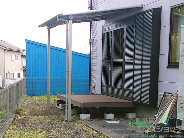静岡県富士宮市ののテラス屋根 プレシオステラス F型 テラスタイプ 単体 積雪〜20cm対応 施工例
