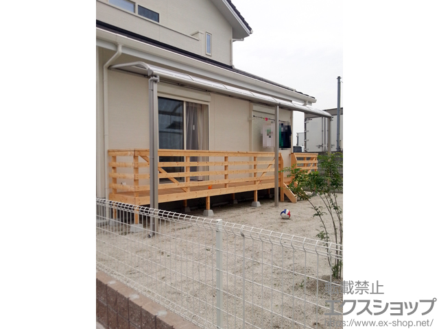 福岡県宇美町ののテラス屋根 プレシオステラス R型 テラスタイプ 連棟　積雪〜20cm対応 施工例