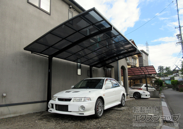 静岡県静岡市のLIXIL リクシル（トステム）のカーポート カーブポートシグマIII 積雪〜20cm対応 施工例