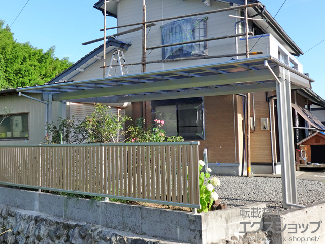 高知県高岡郡四万十町ののカーポート エフルージュツインEX 後方支持タイプ 積雪〜20cm対応 施工例