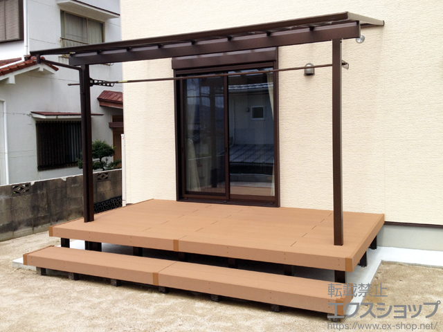 福岡県太宰府市ののウッドデッキ リウッドデッキ 200＋段床セット(正面タイプ1段) 施工例