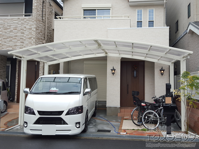 大阪府松原市ののカーポート レイナポートグラン M合掌　積雪〜20cm対応 施工例