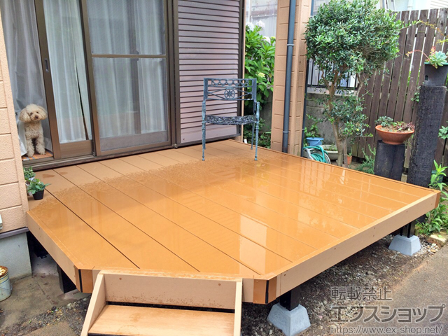 福岡県北九州市ののウッドデッキ リウッドデッキ 200＋リウッドステップ5型 Sタイプ(2段) 施工例