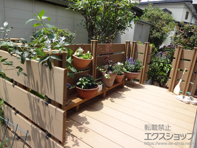 神奈川県大和市ののウッドデッキ 樹ら楽ステージ＋ボードラインフェンス 施工例