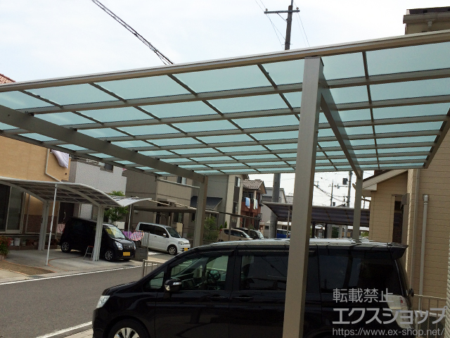 滋賀県東近江市ののカーポート エフルージュ ツイン 積雪〜20cm対応 施工例