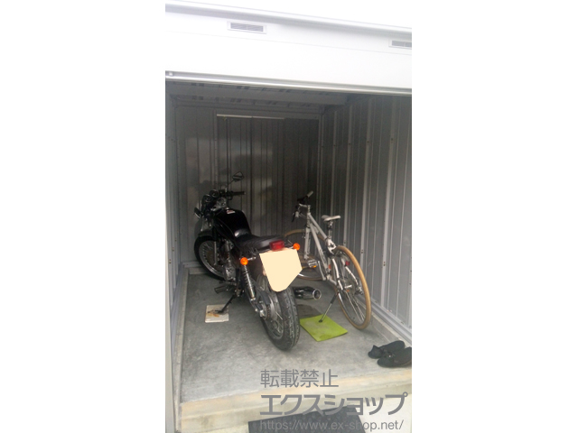 鹿児島県鹿児島市のの倉庫・ガレージ バイク保管庫 土間タイプ 一般型(FXN-1726S UG)＋オプション 施工例