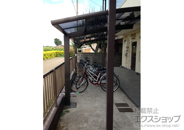 東京都小平市のLIXIL リクシル（トステム）のサイクルポート・駐輪場 カーブポートシグマIII ミニ 積雪〜20cm対応 施工例