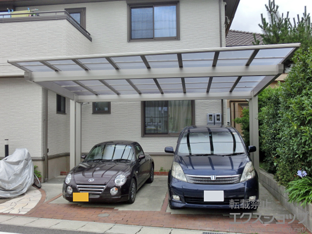 愛知県刈谷市ののカーポート エフルージュツインEX 後方支持タイプ 積雪〜20cm対応 施工例