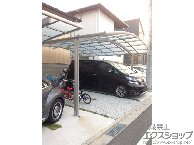 福岡県北九州市ののカーポート レイナツインポートグラン　積雪〜20cm対応＋屋根ふき補強部品（2セット） 施工例