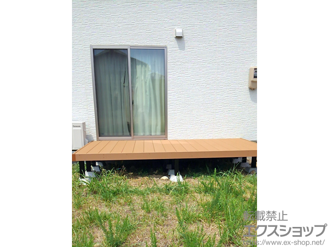 富山県富山市ののウッドデッキ リウッドデッキ 200＋リウッドデッキ 200 リウッドステップ5型 Sタイプ（2段） 施工例