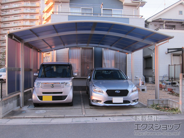 埼玉県久喜市ののカーポート レイナツインポートグラン　積雪〜20cm対応＋サイドパネル 2段 施工例