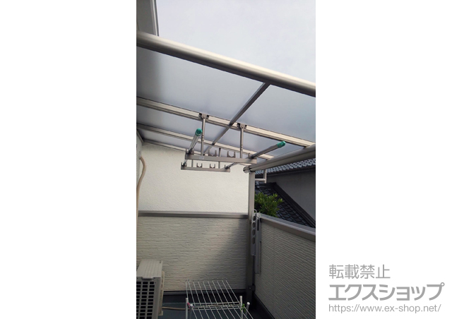 兵庫県明石市ののバルコニー・ベランダ屋根 プレシオステラス F型 屋根タイプ 単体 積雪〜20ｃｍ対応＋プレシオステラス用吊り下げ式 標準2本入り×1セット 施工例