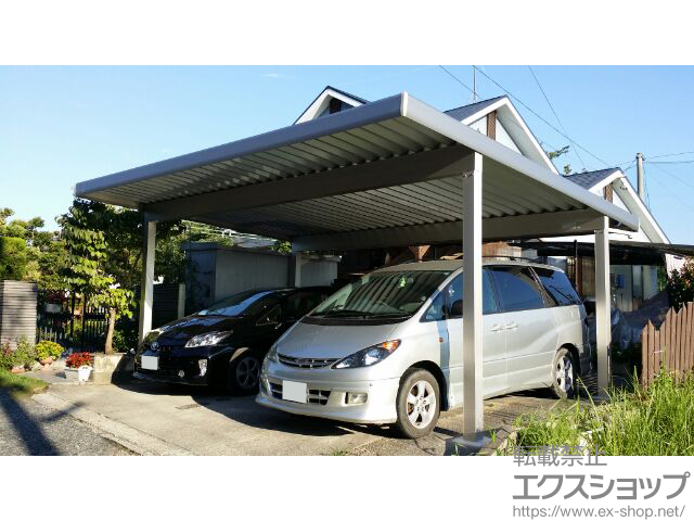 愛知県愛知郡東郷町ののカーポート ジーポートneo 積雪~100cm対応 Aタイプ 2台用 角柱4本仕様 施工例