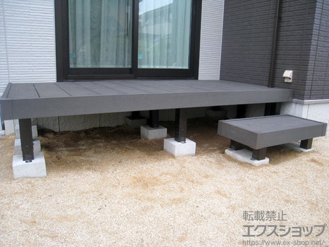 大分県大分市ののウッドデッキ リウッドデッキ 200＋独立式　リウッドステップ2型 施工例