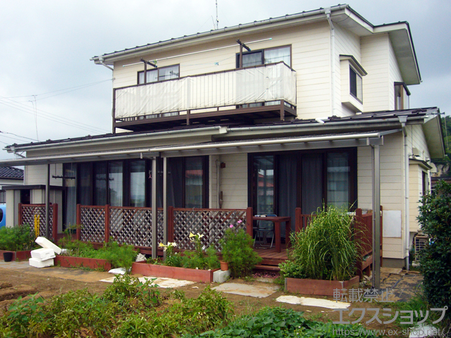 宮城県東松島市のLIXIL リクシル（トステム）のテラス屋根 ライザーテラスII F型 テラスタイプ 単体 積雪〜20cm対応 施工例