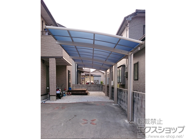 愛媛県松山市ののカーポート プレシオスポート 縦連棟 積雪〜20cm対応 施工例