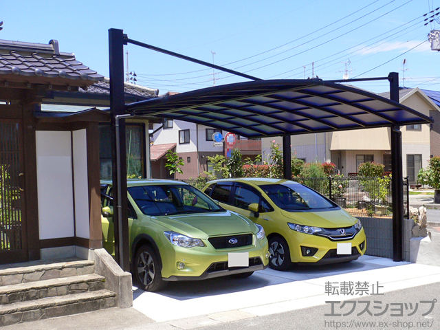 福島県いわき市ののカーポート クイックポートV型 M合掌 積雪〜20cm対応 施工例