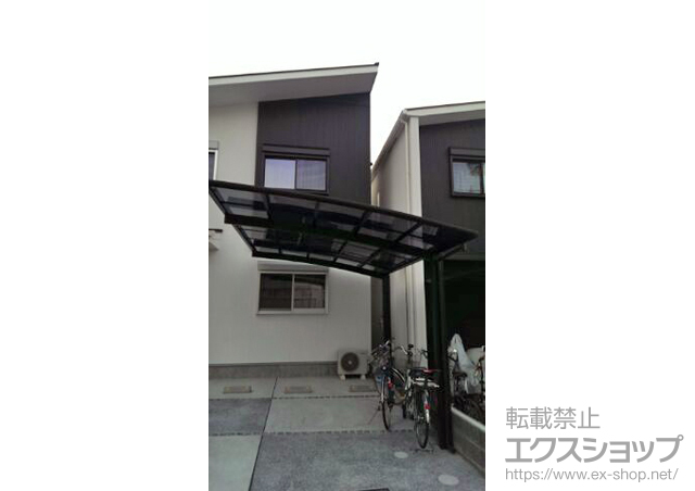 大阪府枚方市ののカーポート レイナポートグラン　積雪〜20cm対応＋車止めバー 51用 施工例