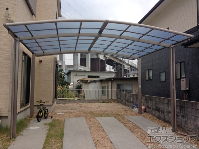山口県下松市ののカーポート ネスカR (ラウンドスタイル) ワイド 積雪〜20cm対応 施工例