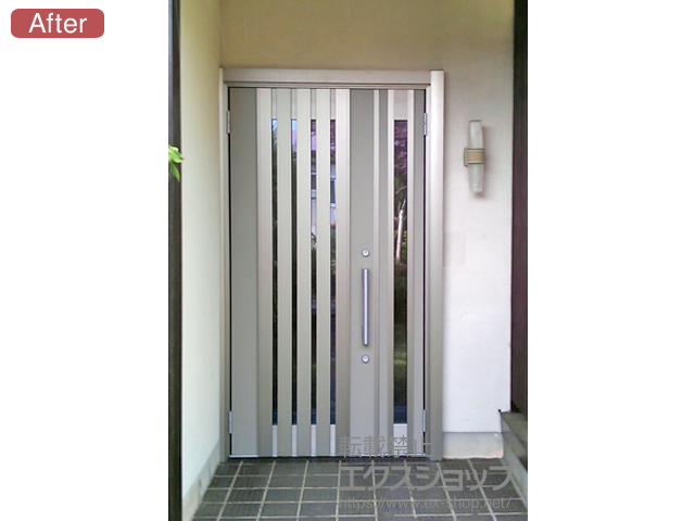 岩手県紫波郡矢巾町のLIXIL リクシル（トステム）の玄関ドア リシェントII 断熱K2仕様親子仕様(ランマ無)L F14型 施工例