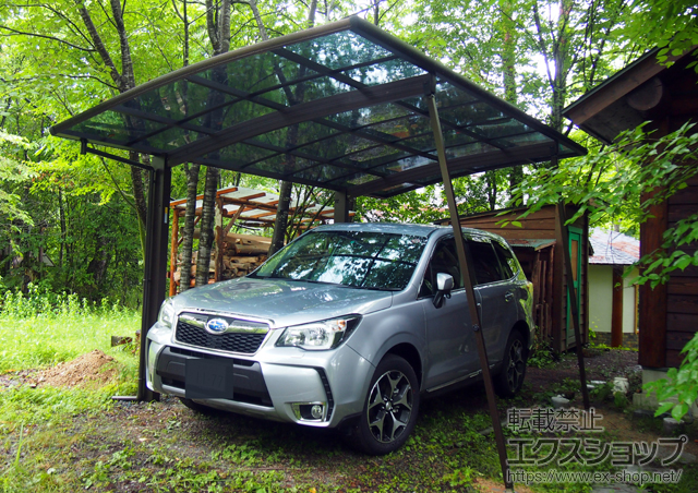 京都府船井郡京丹波町ののカーポート プレシオスポート 積雪〜20cm対応＋着脱式補助柱 2本入り×1セット 施工例