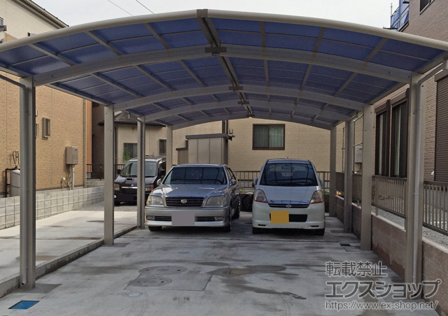 静岡県田方郡函南町ののカーポート レイナポートグラン M合掌 縦連棟 積雪〜20cm対応 施工例